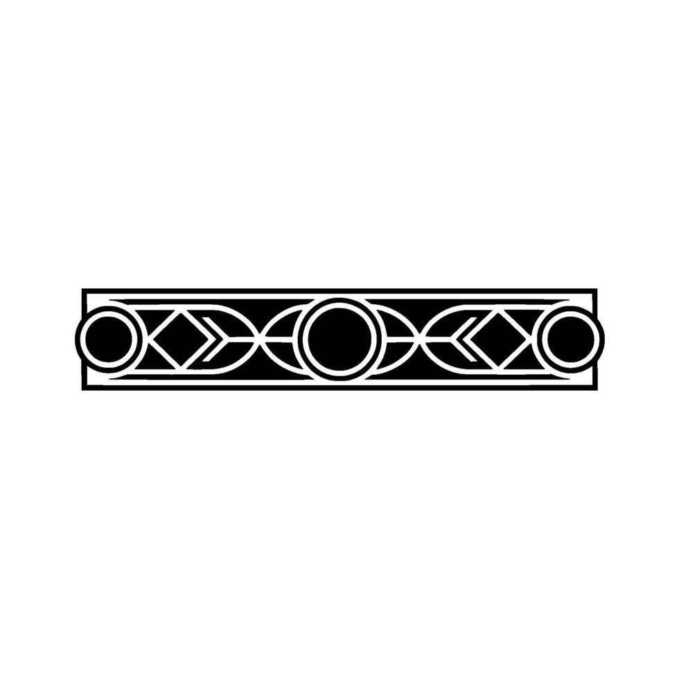 Geometric Border Element, Black And White, Art Deco Style, Illustration vector