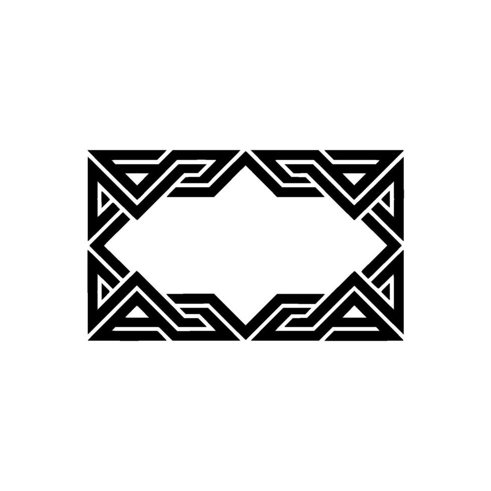 Geometric Frame With Intertwined Lines, Modern vector