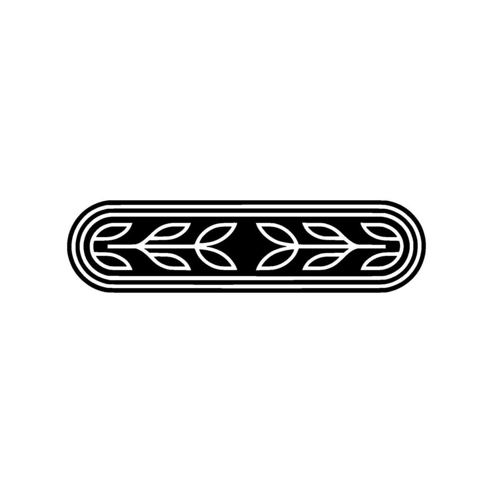 Minimalist Leaf Ornament Geometric Black And White Illustration vector