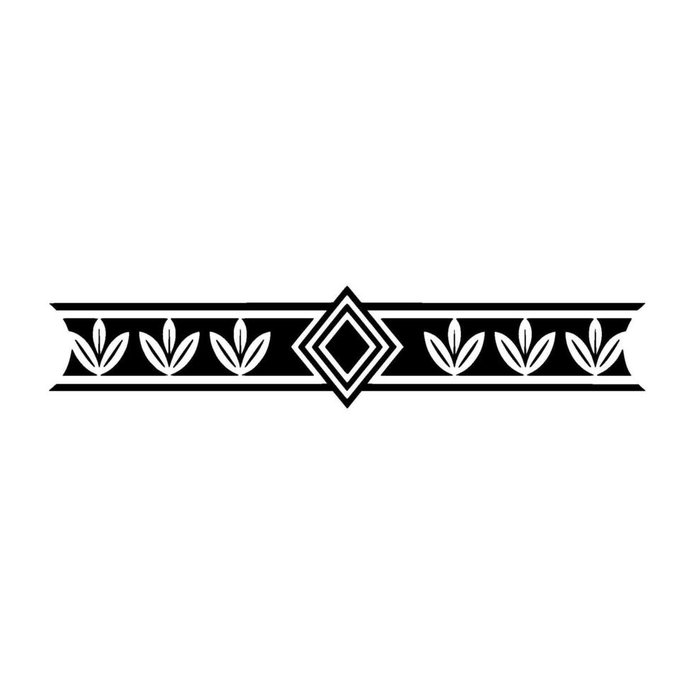 Geometric Decorative Border Element In Black White vector