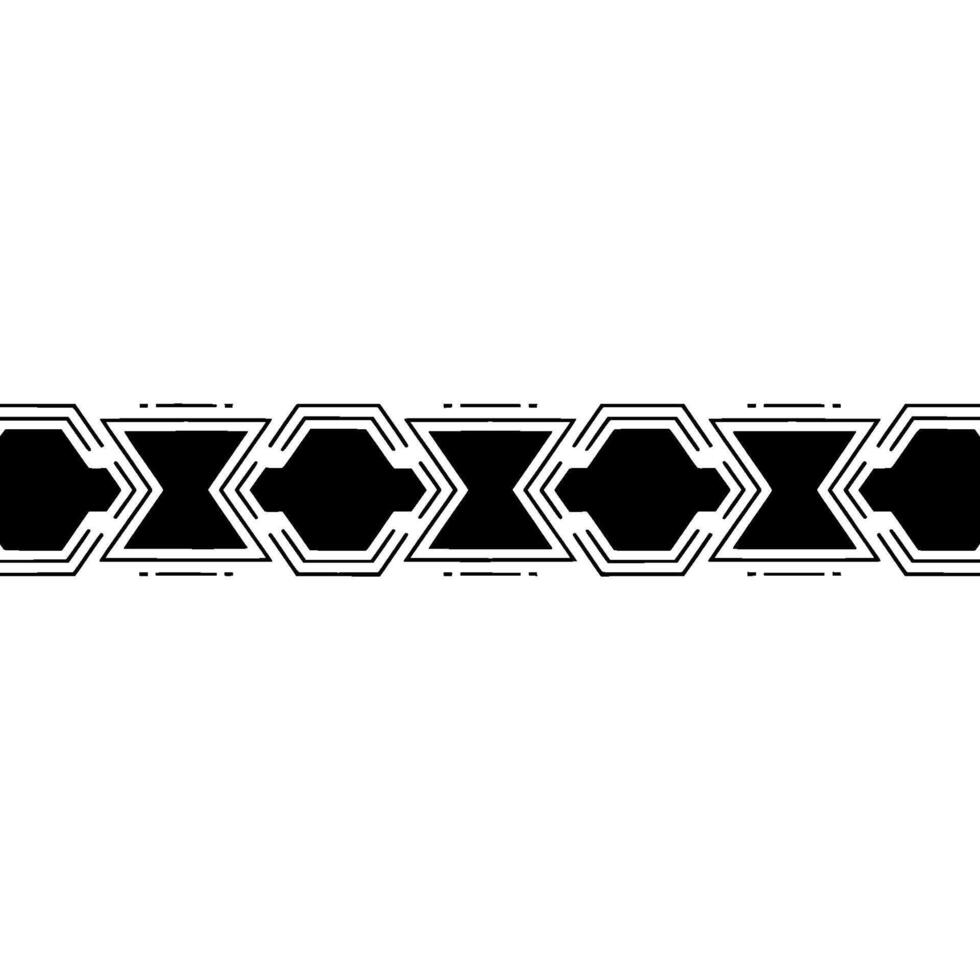 Geometric Border Element, Minimalist Black White, Seamless Pattern vector
