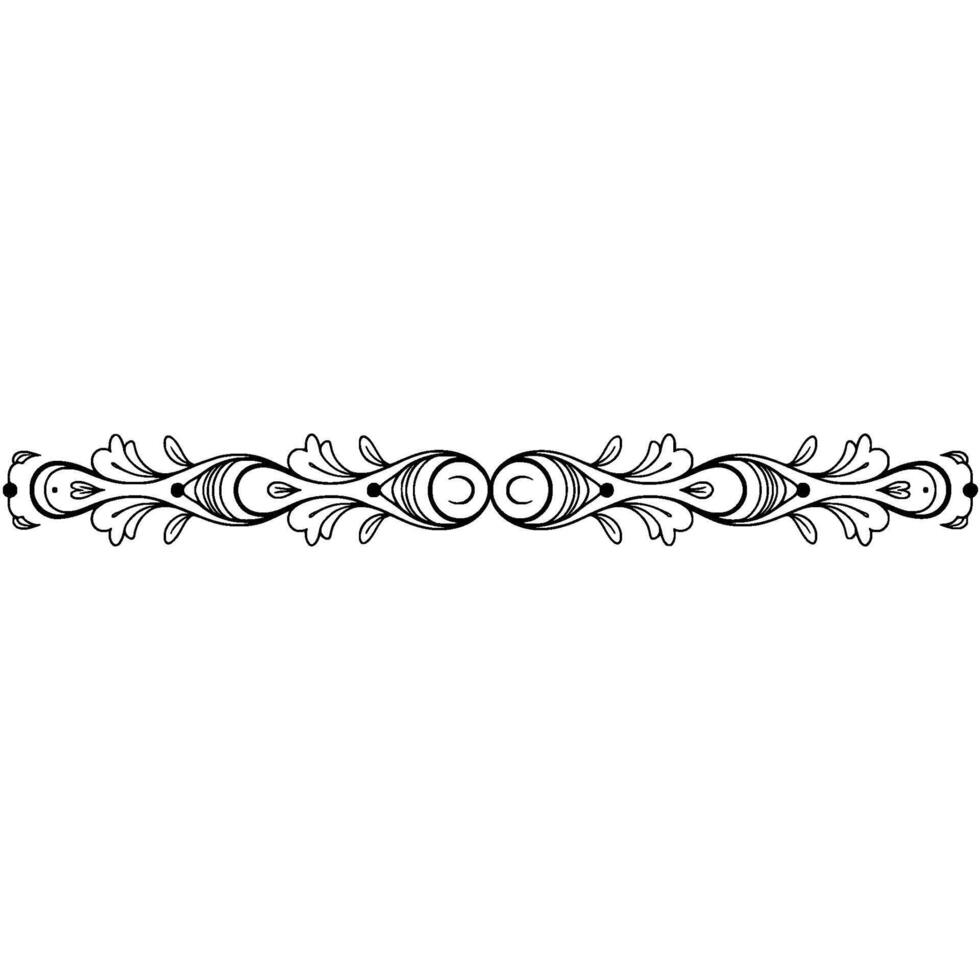 Elegant Black White Ornamental Border, Floral Element vector