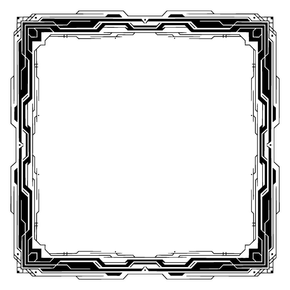 Futuristic Frame, Geometric, Tech Border Element, Minimalist Aesthetics vector