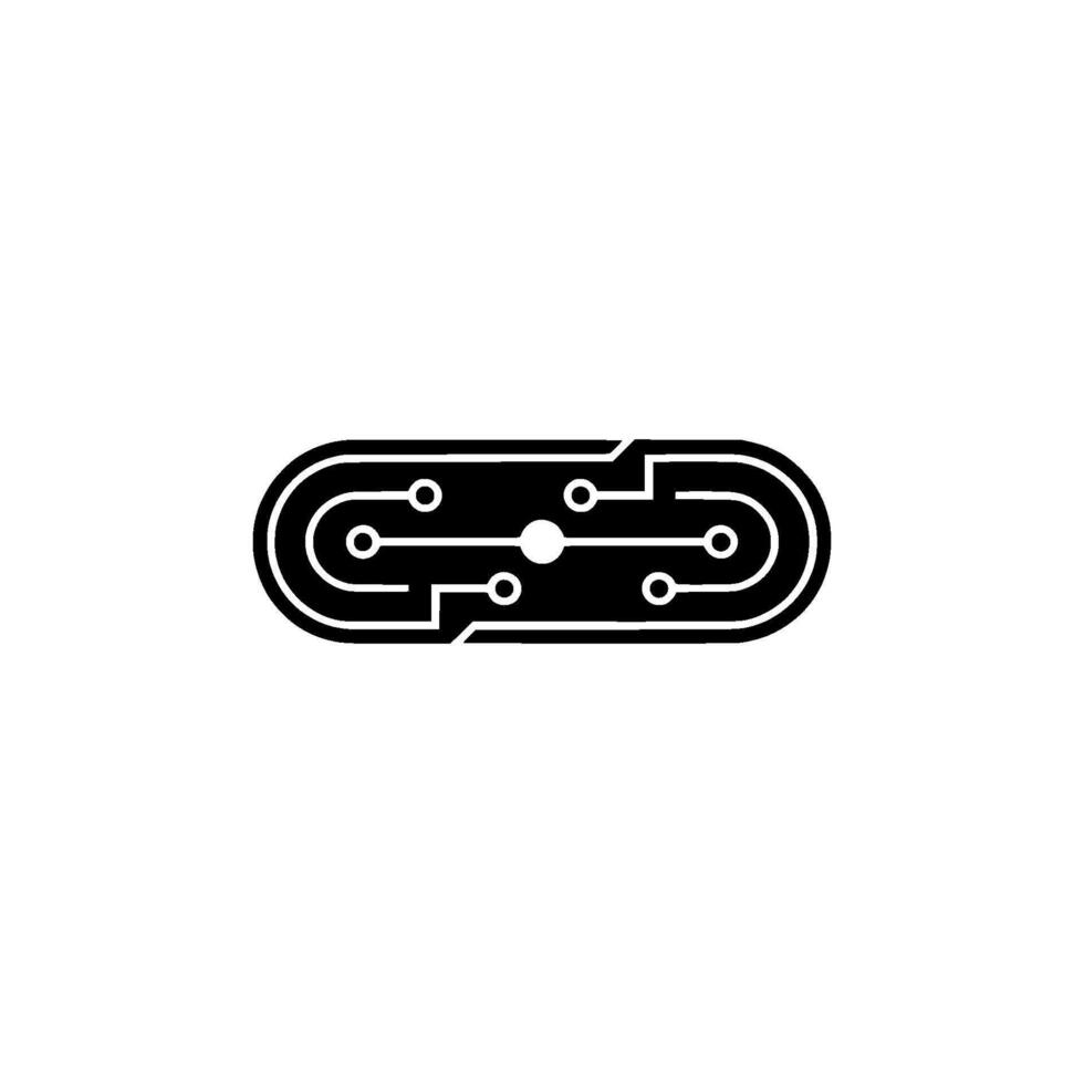 Minimalist Circuit Board, Modern Tech, Black White vector