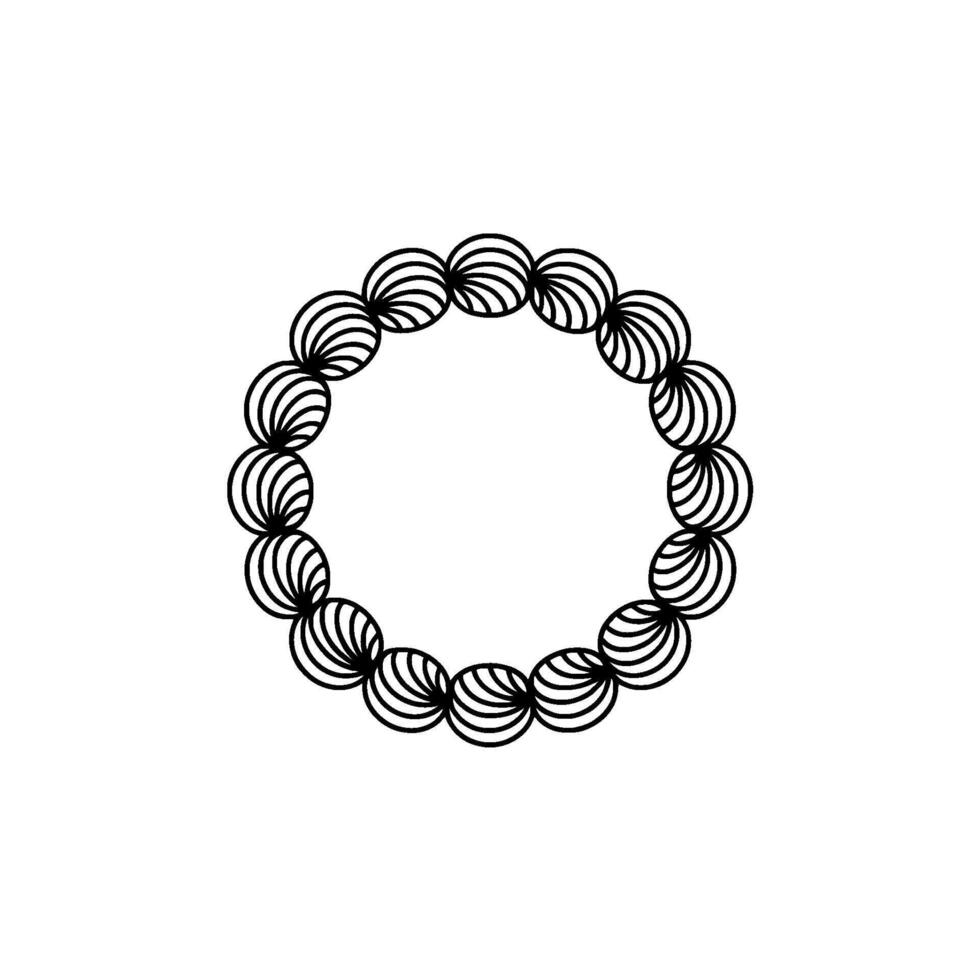Abstract Line Art Circle Ornament, Geometric, Minimalist vector