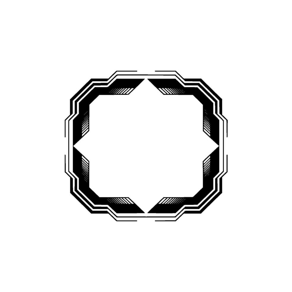 Geometric Frame, Futuristic Black And White vector
