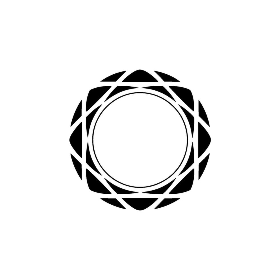 Geometric Black Circle With Pattern On White Background Abstract vector
