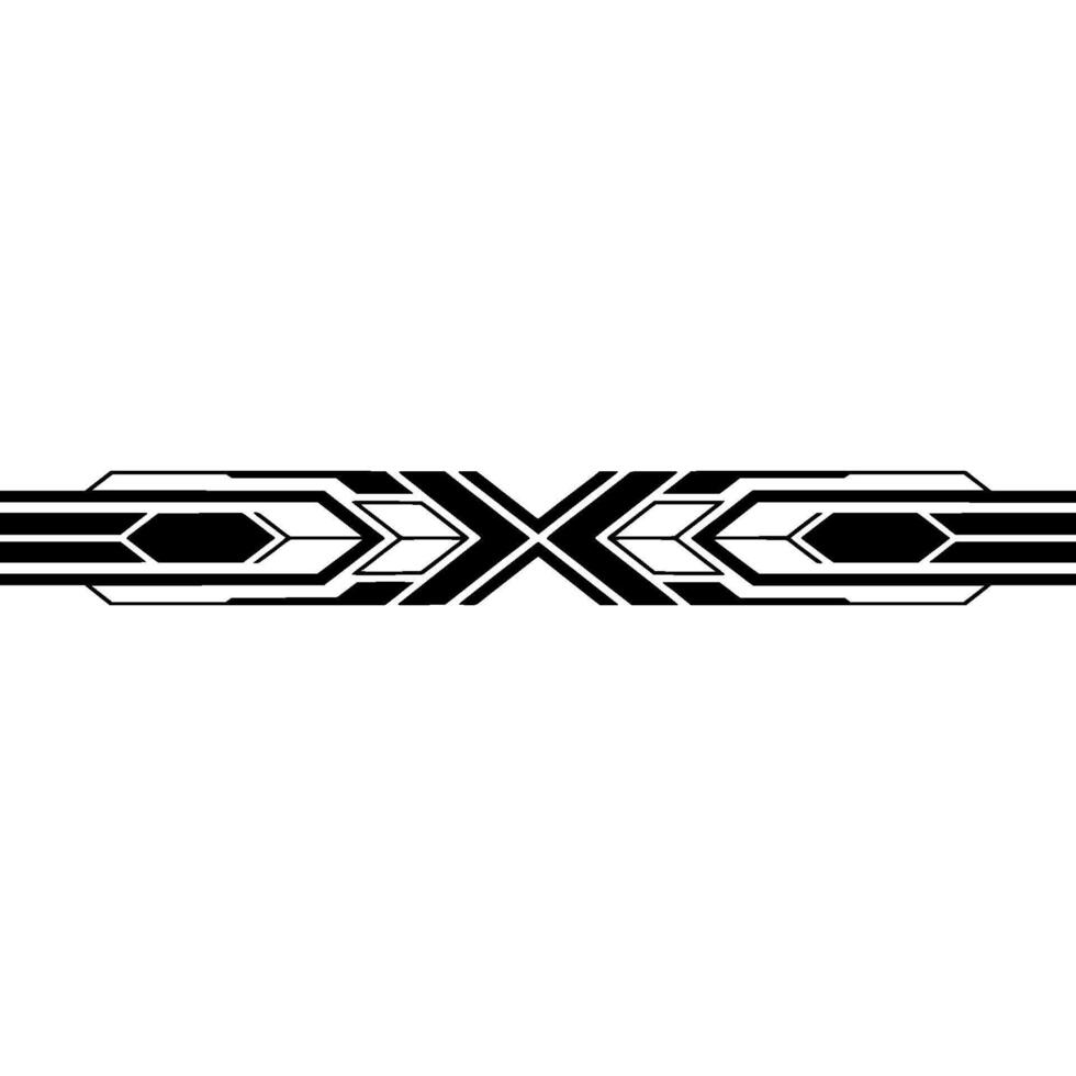 Geometric Art Deco Border Black White Element - Abstract vector
