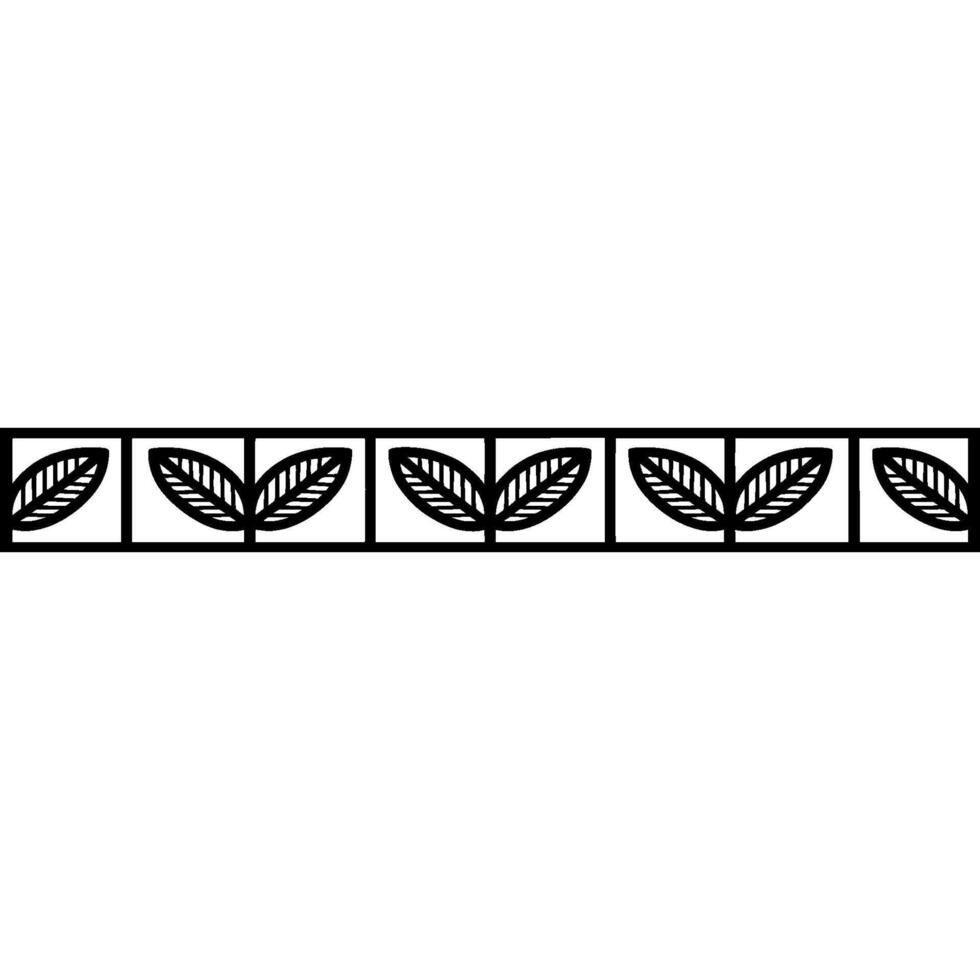 Geometric Black Leaf Border On Gradient Background vector