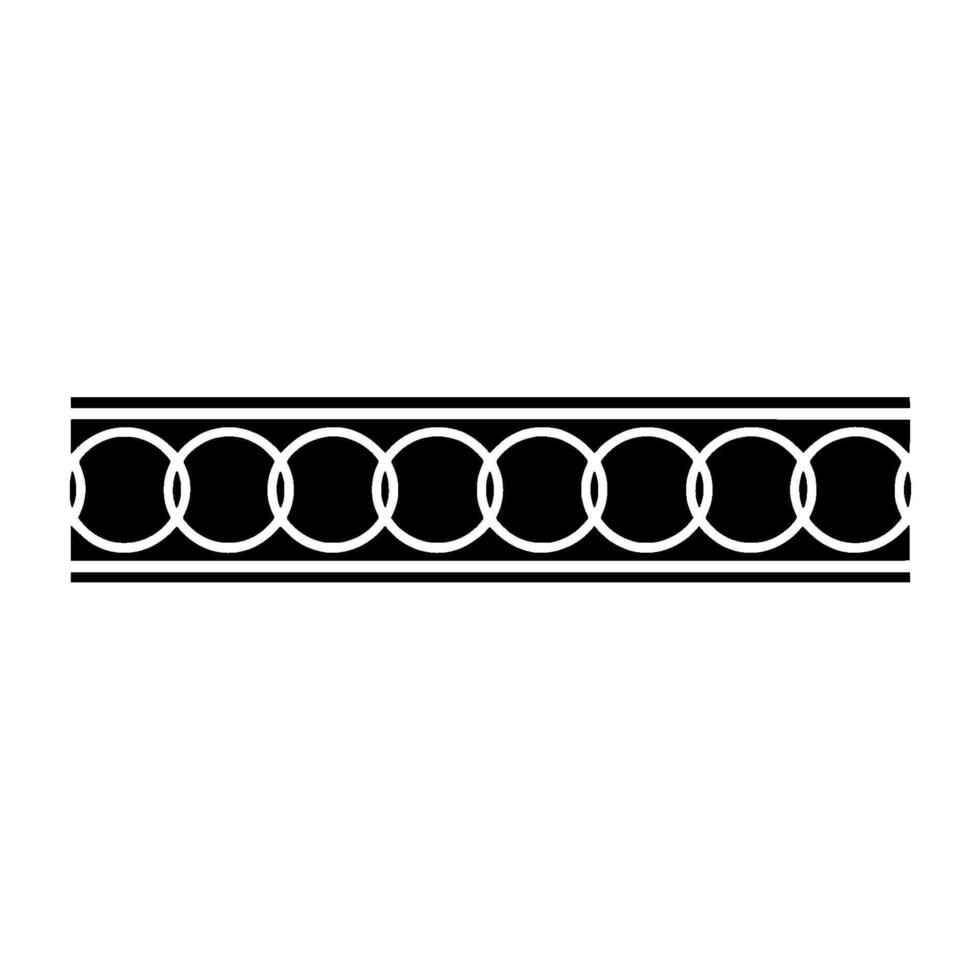Geometric Black And White Chain Link Border On White vector