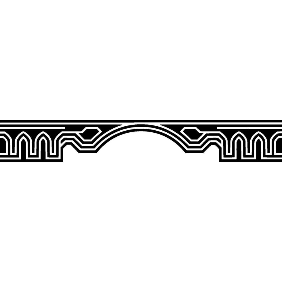 Abstract Architectural Border In Black And White vector