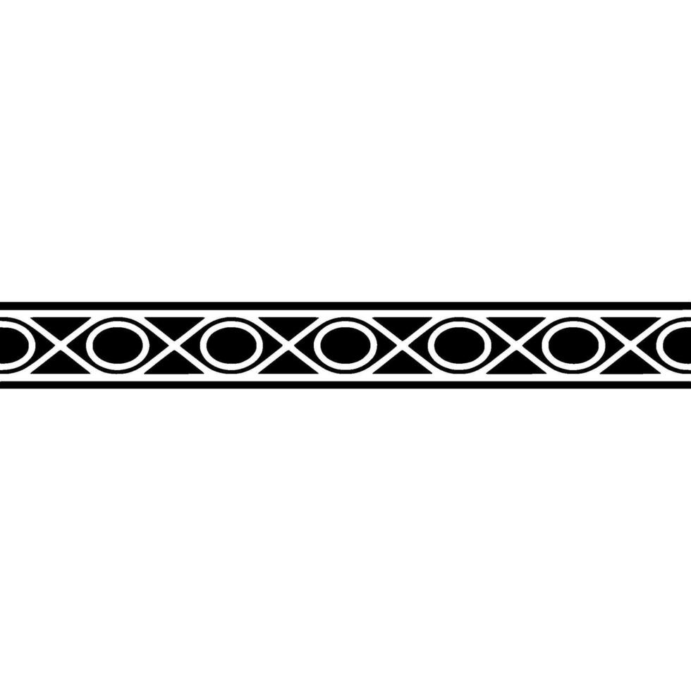 Geometric Black And White Border, Minimalist Ornament - Pattern vector