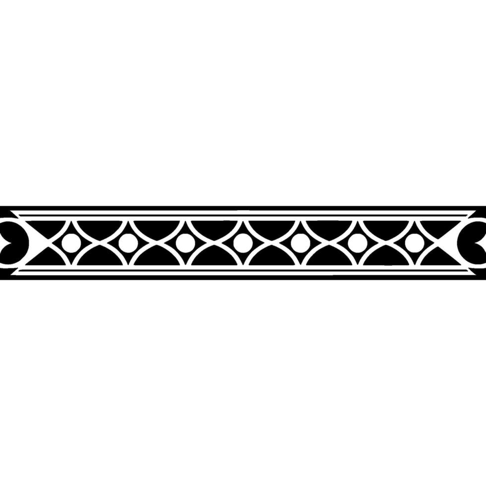Decorative Black And White Border Ornament On White Background vector