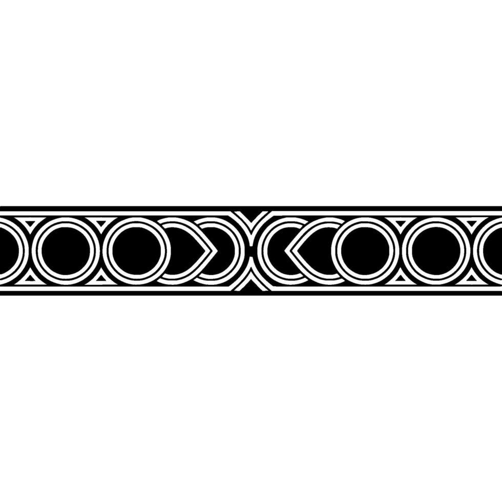 Geometric Black And White Border, Seamless, Modern vector