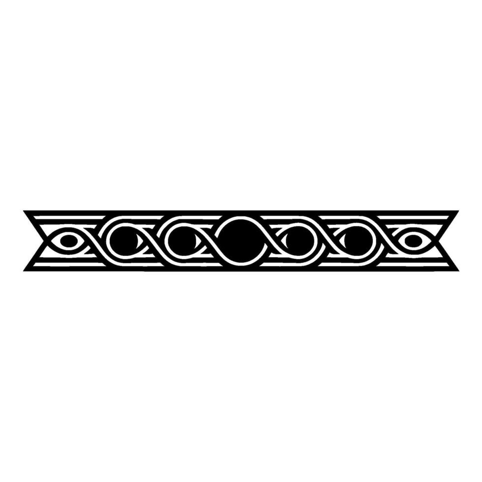 Decorative Celtic Knotwork Border Element On White Background, Minimalist vector