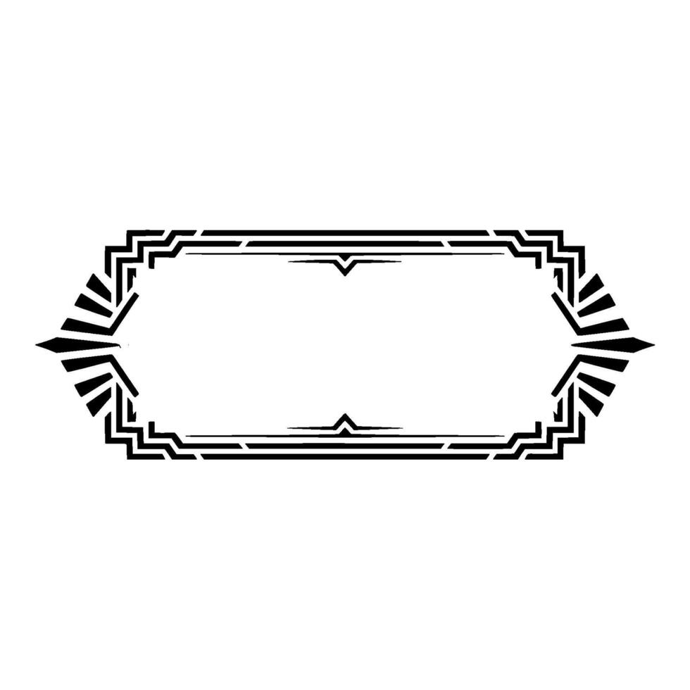 Art Deco Frame, Black White, Geometric, For Invitations vector