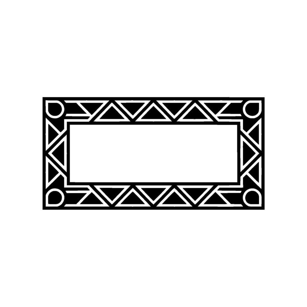Geometric Art Deco Frame Black And White Pattern On White vector