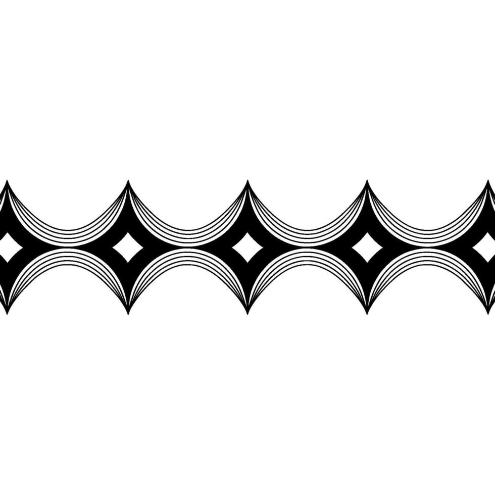 Geometric Black And White Pattern Retro, Ornamental Border vector