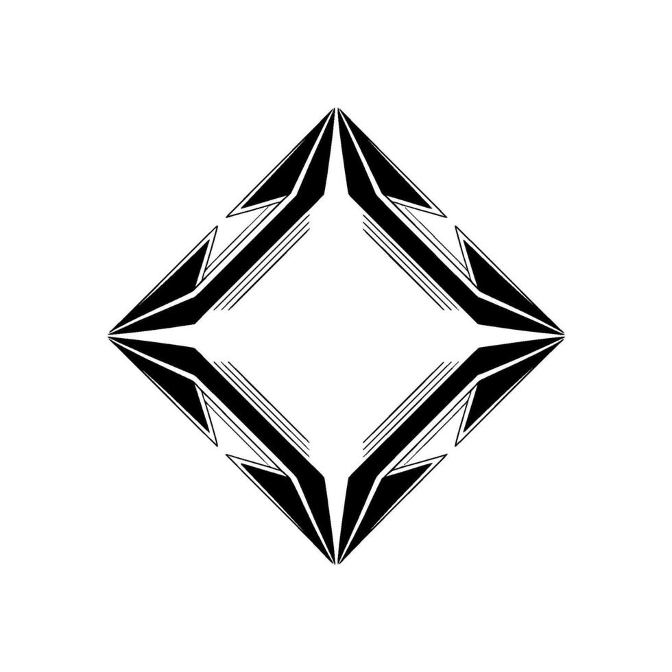 Geometric Black White Diamond Pattern, Abstract Minimalist vector