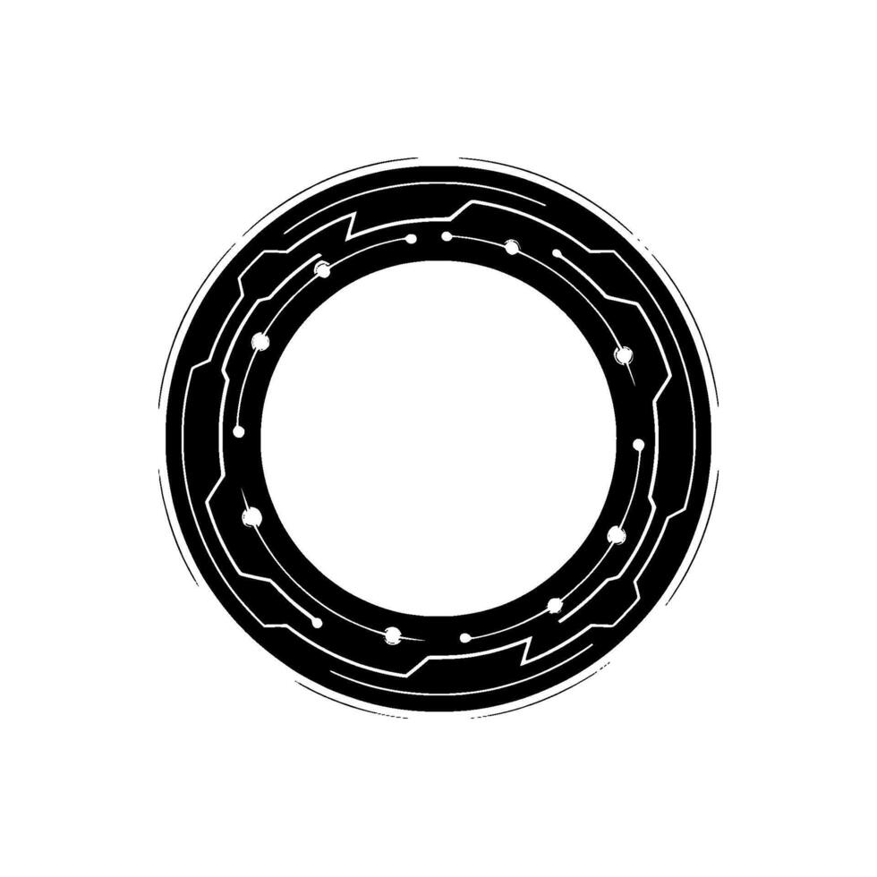 Abstract Circuit Board Ring On Gray Background vector