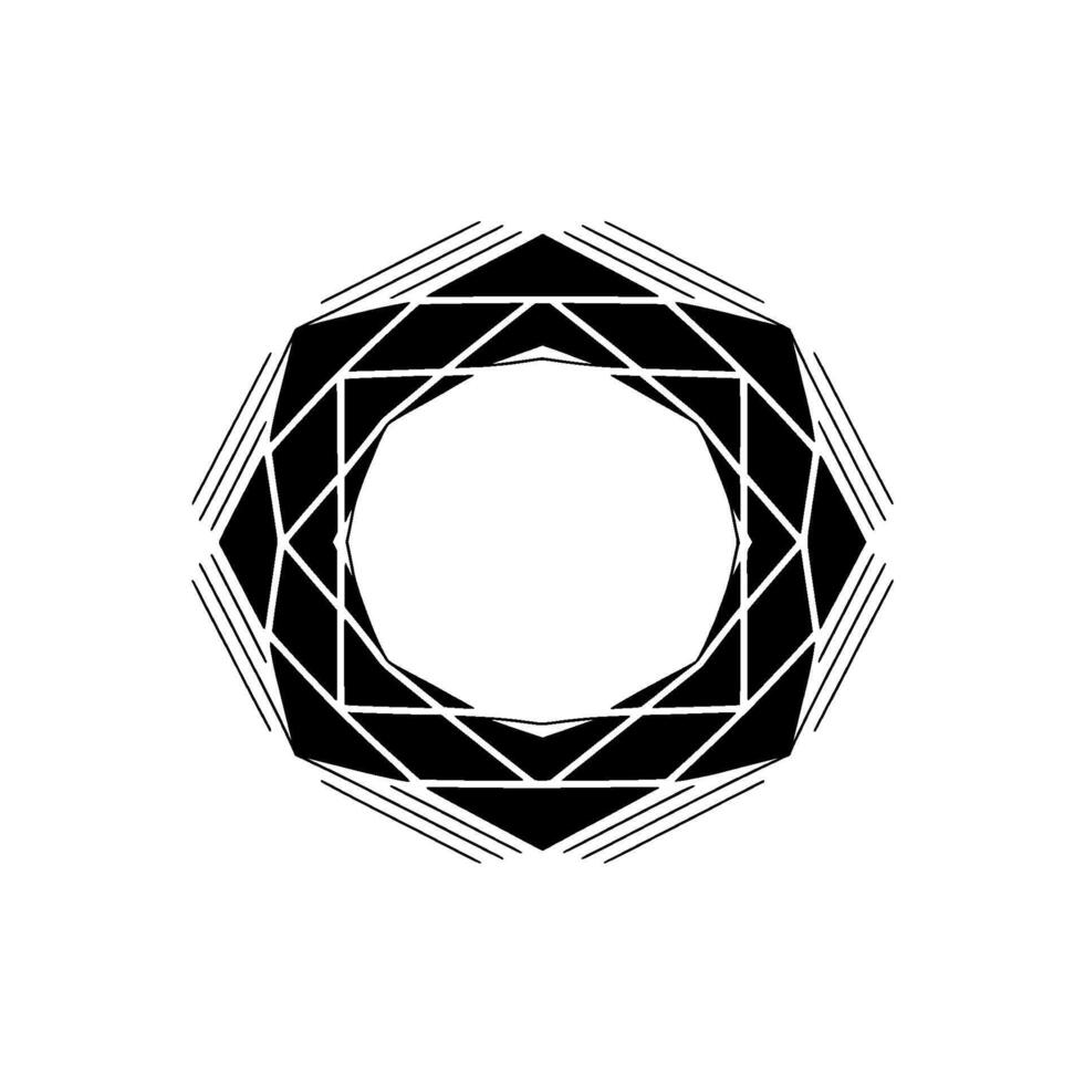 Geometric Black And White Abstract Shape For Branding Decor vector