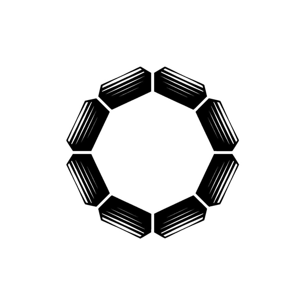 Abstract Geometric Circle, Black And White, Minimalist Style vector