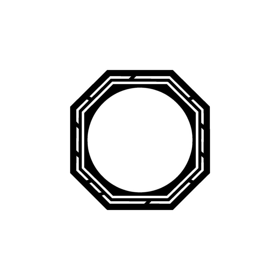 Geometric Black Frame On White, Minimalist Abstract Art vector