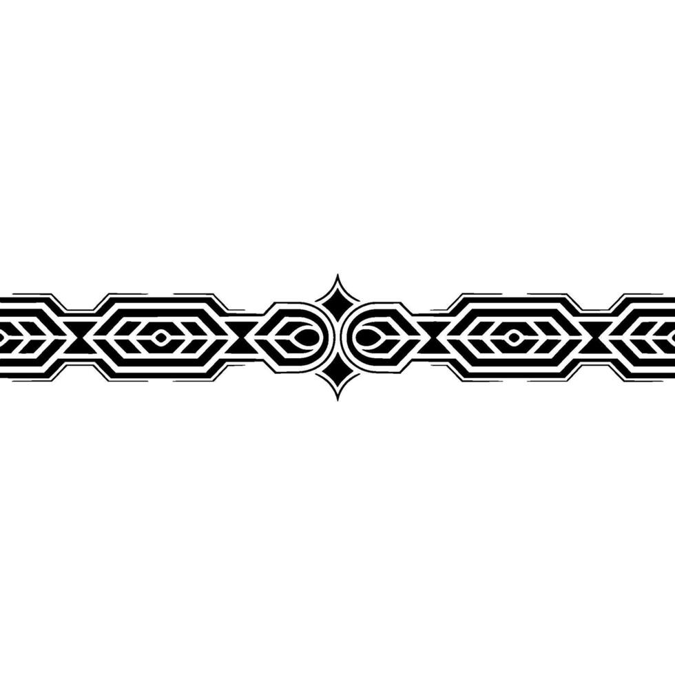 Geometric Black Ornamental Border On White Background vector