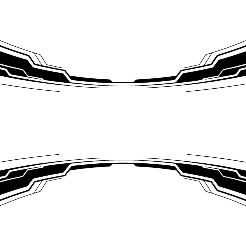 Futuristic Tech Border With Blank Space, Minimalist, White Black vector