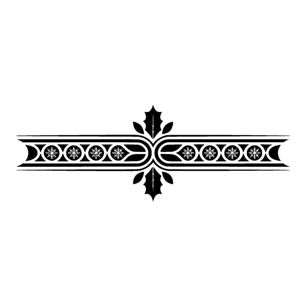 Elegant Winter Holly Ornament On White vector