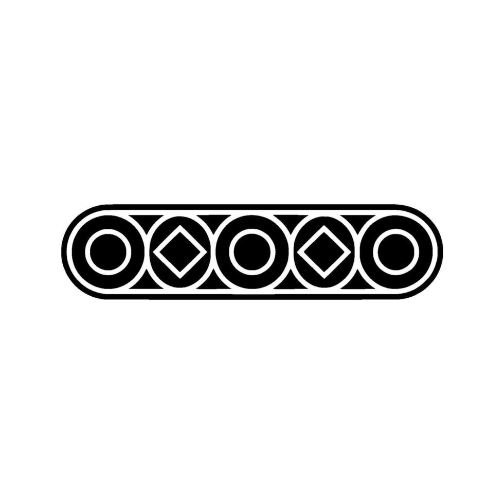 Geometric Chain Of Circles Diamonds, Black White, Minimalist vector