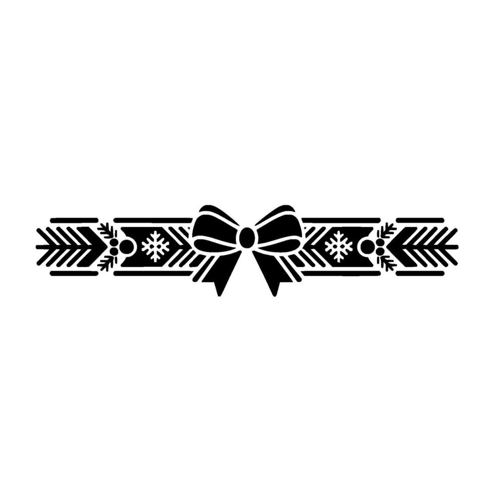 Black White Christmas Ribbon Border, Minimalist Festive vector