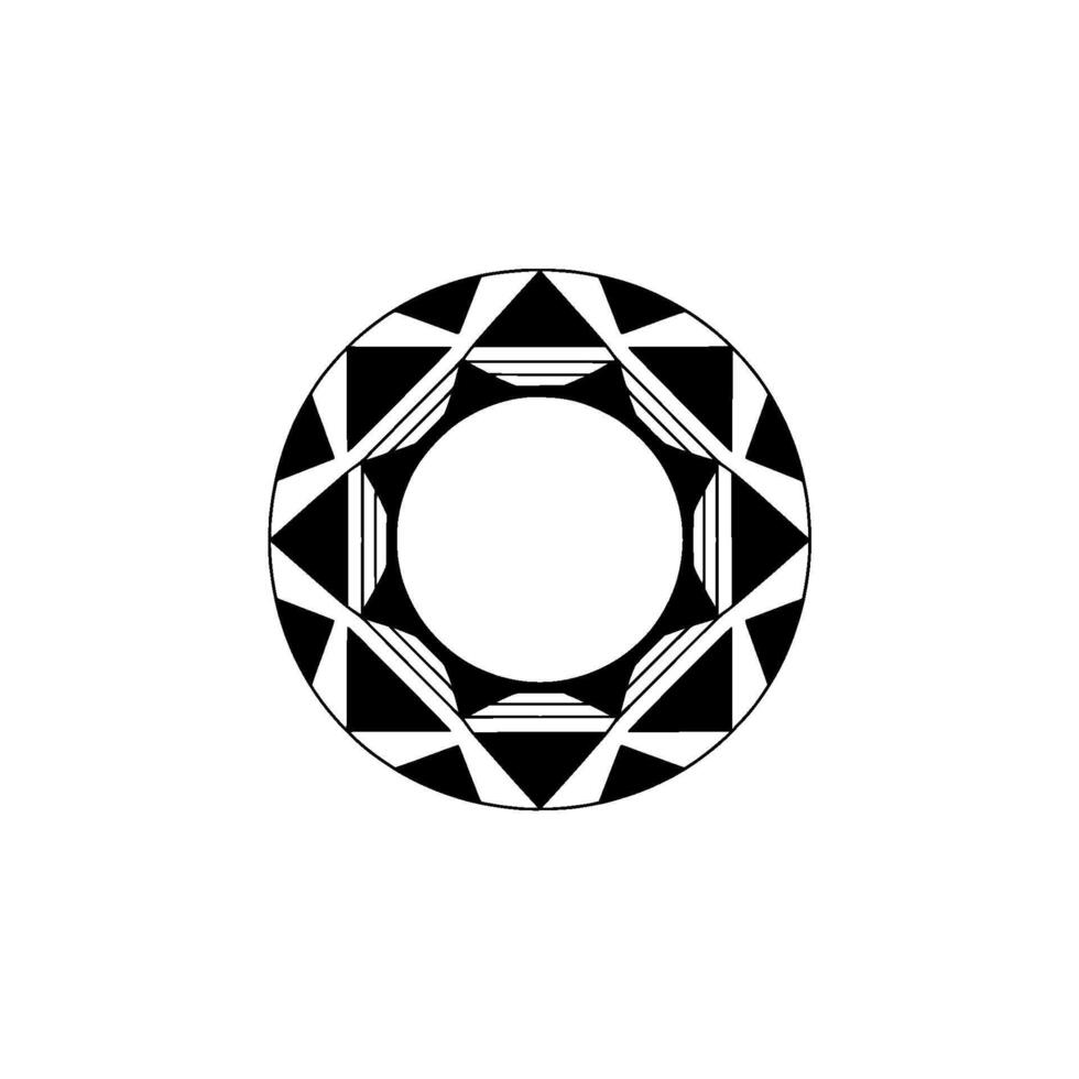 Geometric Circle Modern Black White, Abstract Symbol vector