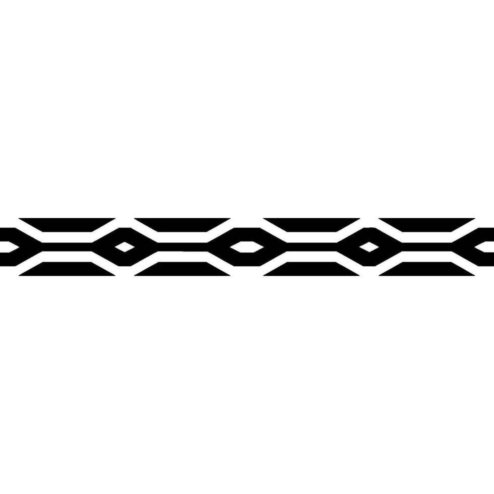 Minimalist Geometric Border Black Pattern On White, Seamless vector