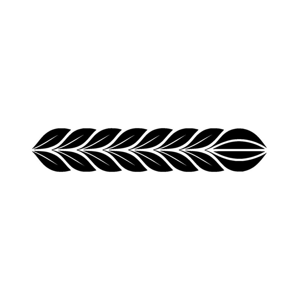 Minimalist Leaf Garland Border Black On White vector