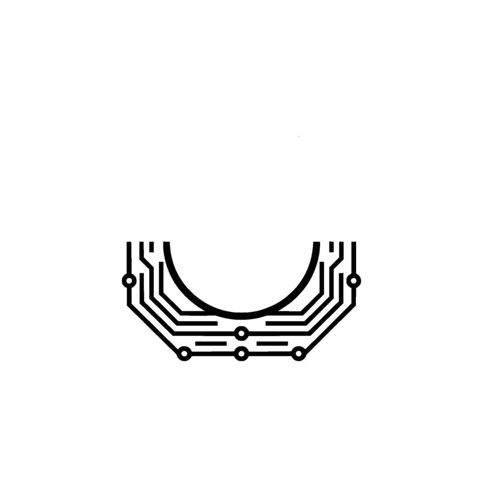 Abstract Circuit Board With Blank Circle Technology vector