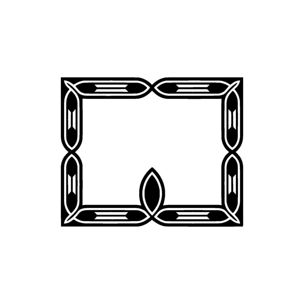 Elegant Black White Geometric Frame, Minimalist vector