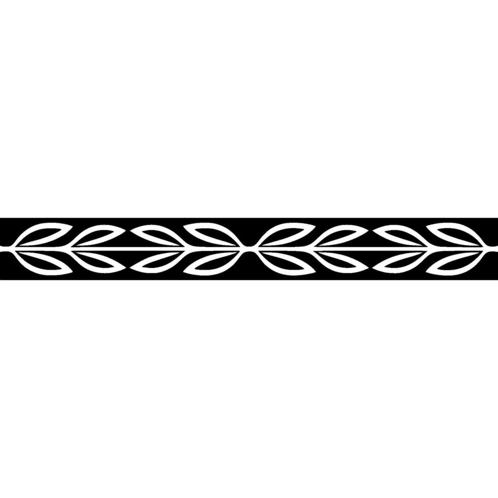 Minimalist Leaf Pattern Border On White, Black And White vector