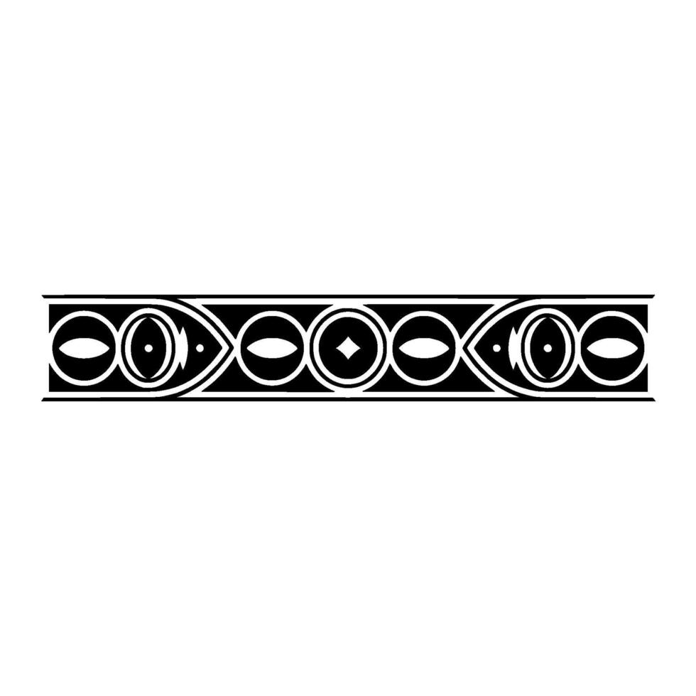 Geometric Tribal Border, Black And White, Decorative vector