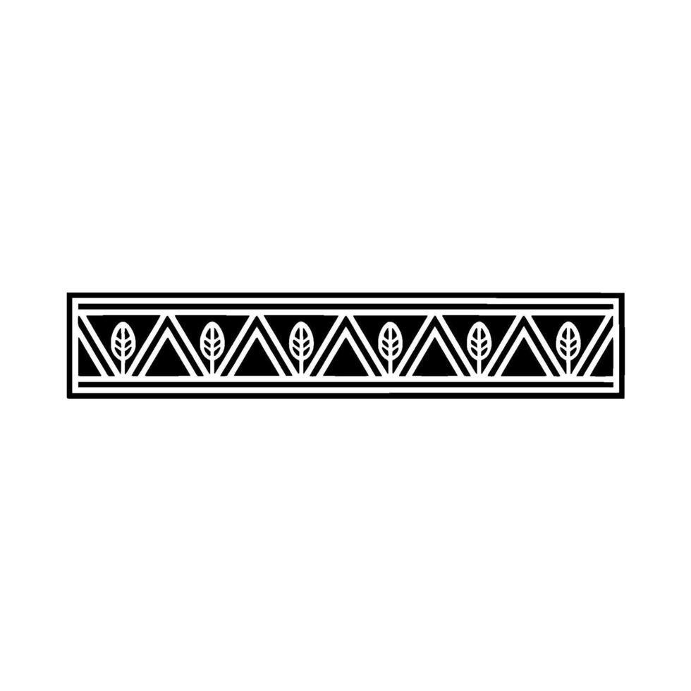 Geometric Leaf Border In Black White, Minimalist Style vector