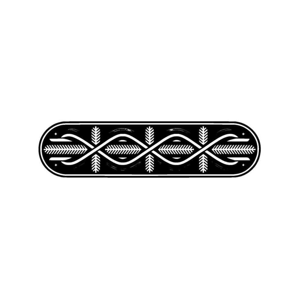Minimalist Ornament Elegant Decorative Element In Black And White vector