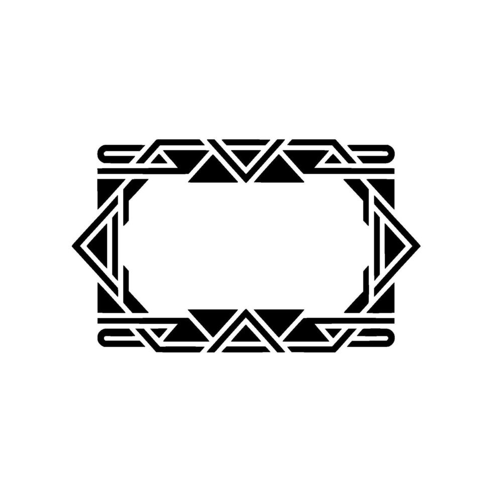 Geometric Frame In Black And White Modern Decoration For Invitation vector
