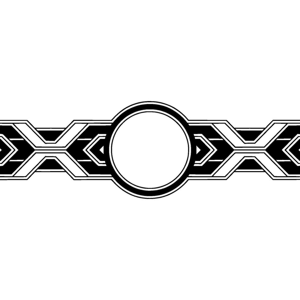 Geometric Art Deco Frame With Circle Space vector