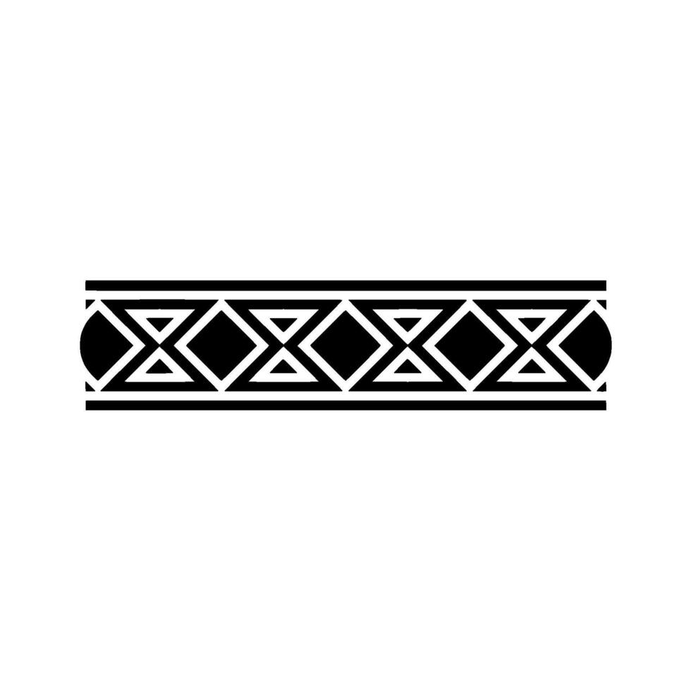 Geometric Pattern Border Black White Element vector