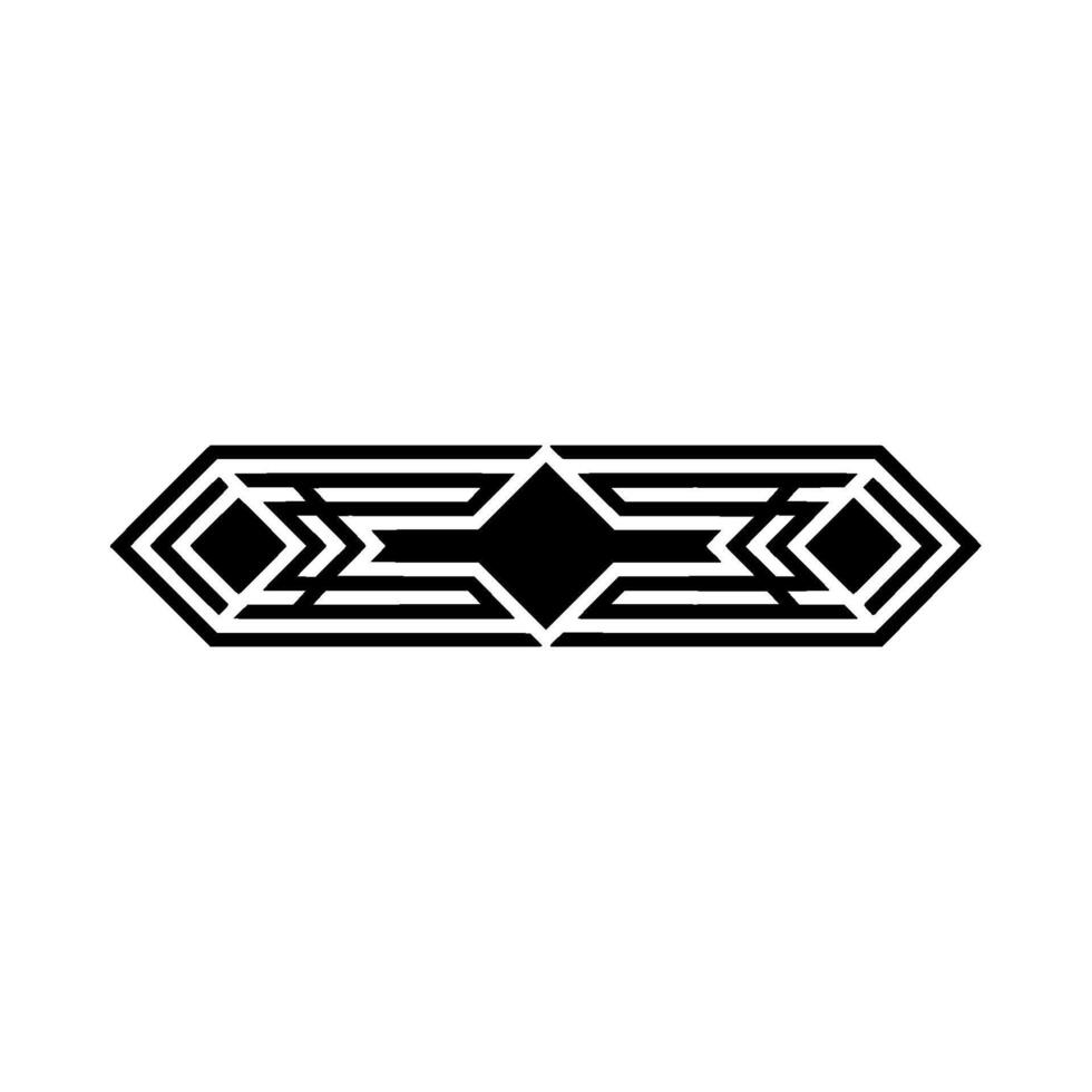 Geometric Art Deco Element, Black White, Minimalist Style vector