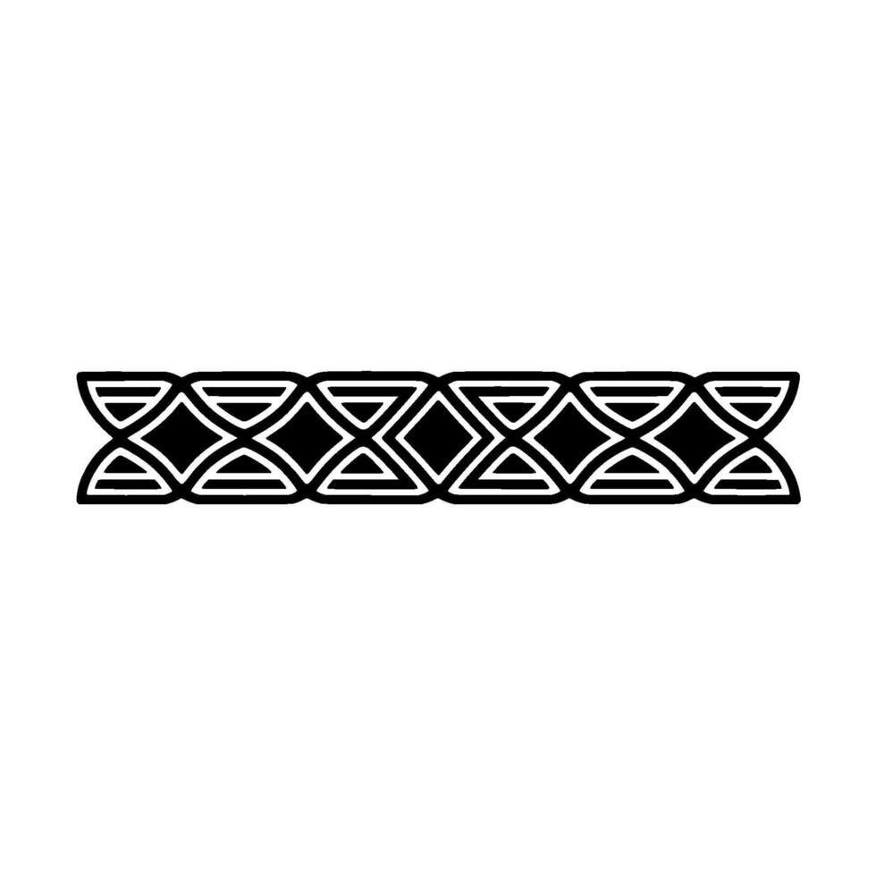 Minimalist Decorative Border Ornament, Black And White vector