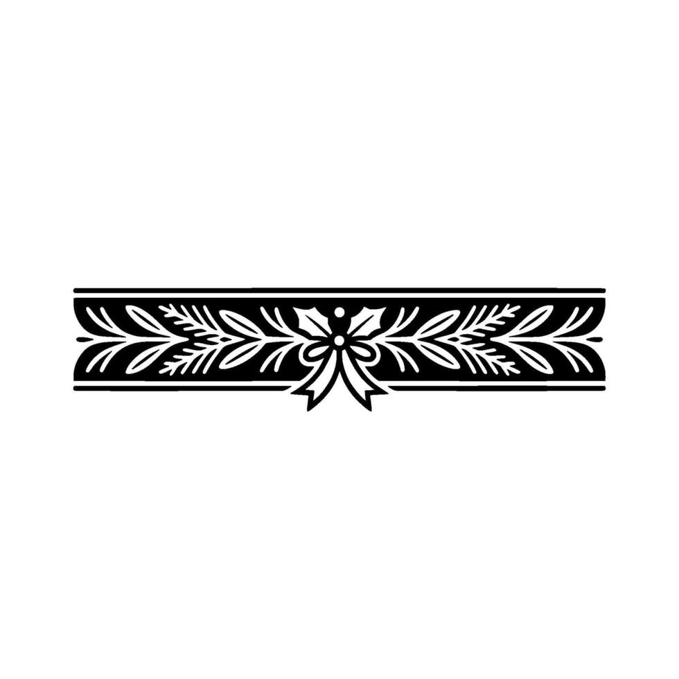 Elegant Black And White Christmas Border - Holly vector