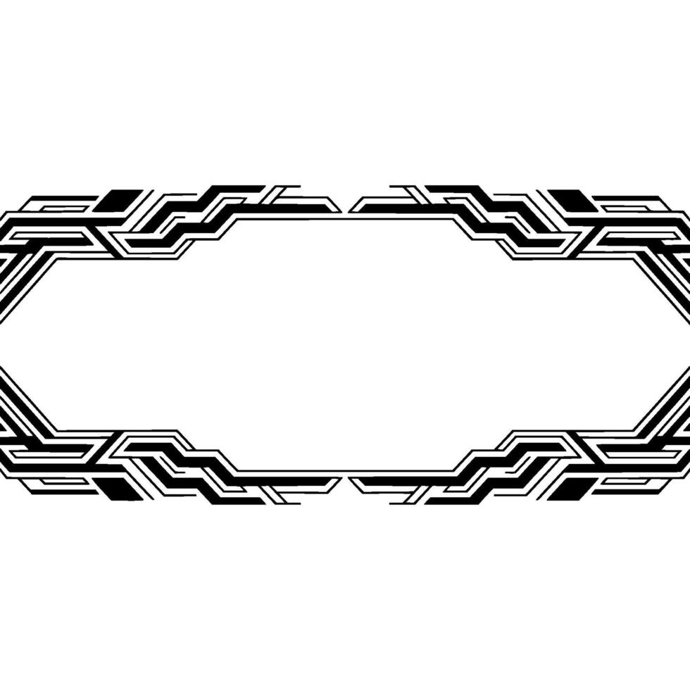 Geometric Tech Frame, Black White, Minimalist vector