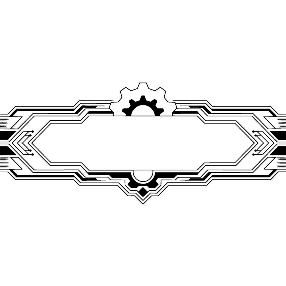 Futuristic Tech Frame Gears, Circuitry, Blank Space For Text Or vector