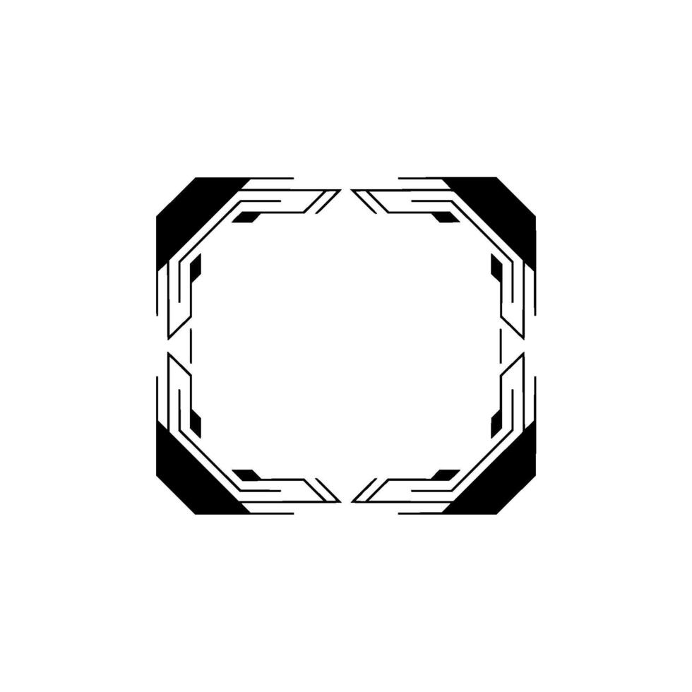 Geometric Tech Frame Modern Digital Border, Minimalist vector